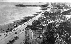 View over Hastings from the Castle c1946